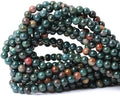 Natural 8mm Bloodstone Gemstone Smooth Round Loose Beads for Jewelry Making DIY Crafts Design Healing 1 Strand 15"