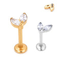 G23 Titanium ASTM F136 Stud Earring Piercing Lip Labret Ear Stud Nose for Women CZ Tragus Daith Helix Ear Cartilage Body Jewelry