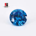 Baifu 8.0mm Dark Aquamarine Round Brilliant Cut Loose CZ Stones Bulk for Jewelry Making