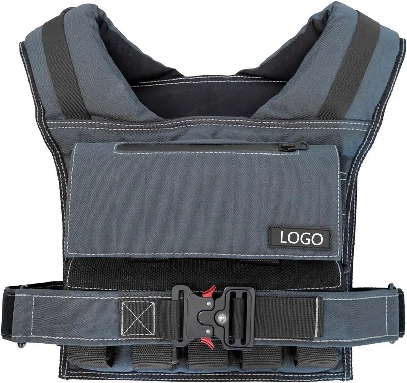 Grey Weight Vest Plate Wholesale Custom Adjustable Fitness Weighted Vest for Men Training 10kg 12kg 16kg 20kg 30kg