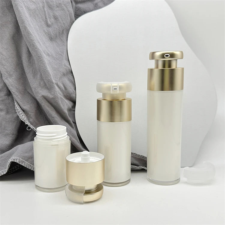 Cosmetic White 15ml 30ml 50ml Airless Rotary Pump Skin Care Cream Lotion Cream Bottles