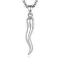 Merryshine 925 Sterling Silver Lucky Italian Horn Necklace Cornicello Pendant Italian Horn Protection Amulet Jewelry