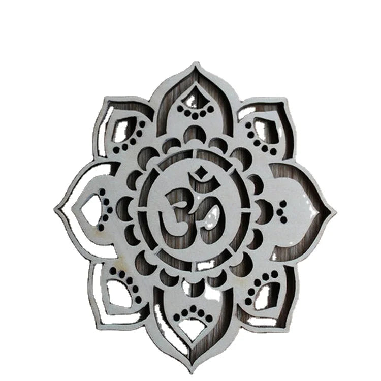 Laser Cut Wooden Mandala Flower Shape Coasters for Table Top Decor