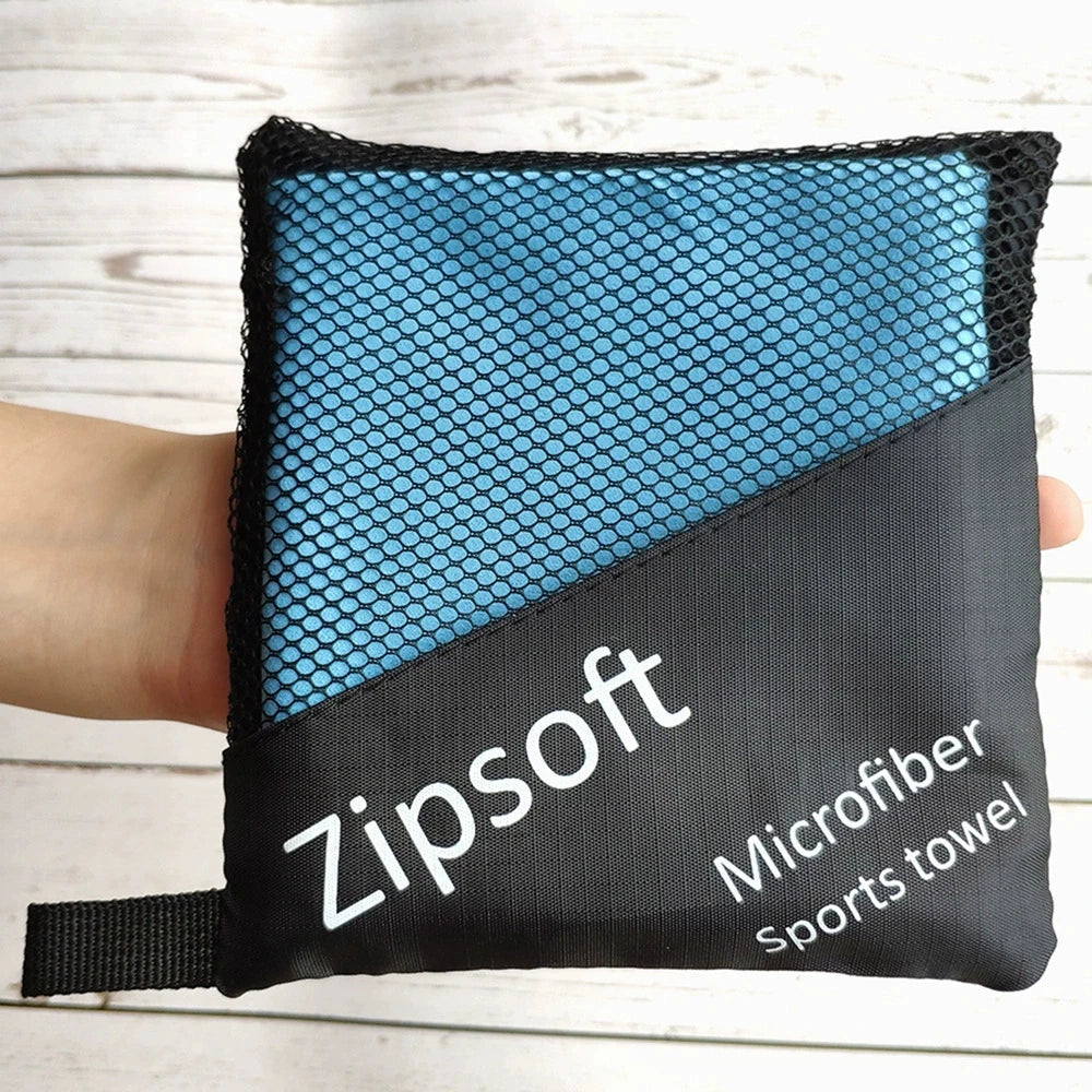Personalized Microfiber Perfect Travel Sports Camping Sweat Towel Fast Drying Super Absorbent Sports Gym Towel With Mesh Bag