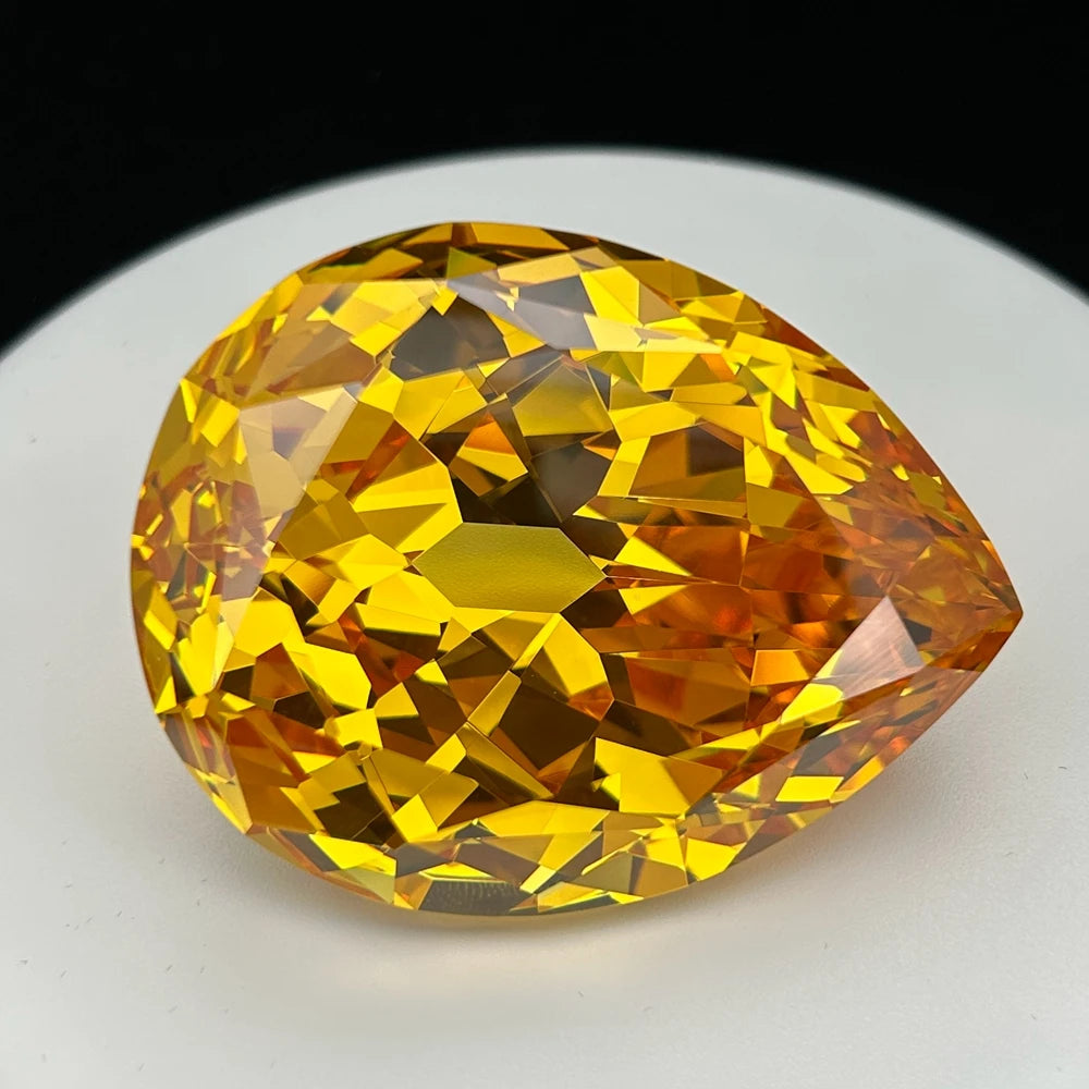 HQ Gems Large Size Fancy Yellow Zircon Diamond  45.4X58.9mm 791 Carat  White Cubic Zirconia Stone Cullinan Diamond
