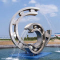 Hot Sale Home Swimming Pool Decor Metal Size Sculpture Custom Large Stainless Steel Waterfall Fountain Sculpture