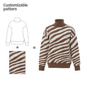 Customizable Pattern Logo Jacquard Embroidery Knitting Winter Turtleneck Knitted Unisex Casual Front High Neckline Sweater