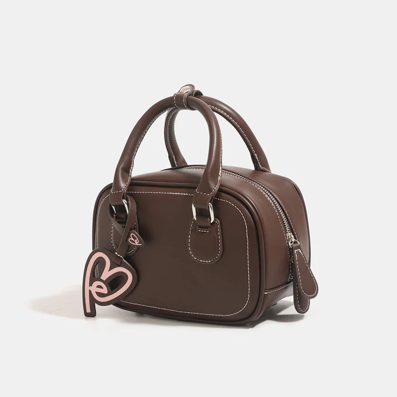 Women's Small Handheld Bowling Ball Bag Luxury Single Shoulder Crossbody Zipper High-End Versatile Handbags for Women Luxury