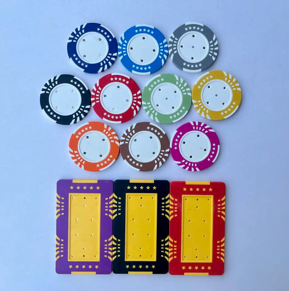 High Quality 14g Rectangle Poker Chips Custom Logo Clay Blank Casino Chips with Solid Colored Design for Customization