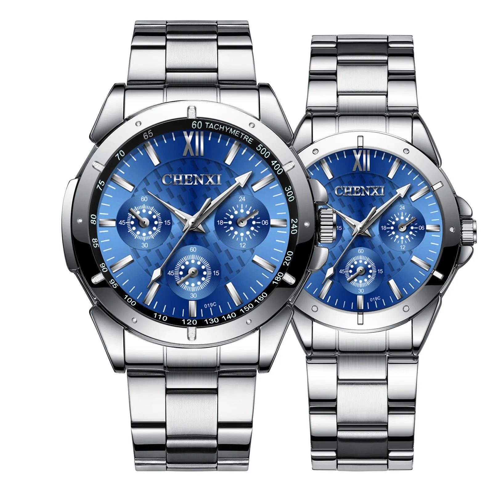 CHENXI New 019 Couple Watch Luxury Stainless Steel Quartz Watches Casual Dress Bracelet Women Waterproof Fashion Wristwatch Men