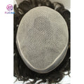 FURINA Custom Made India Human Hair Men Toupee 9*11 Inches with 6 Inches Brown Color 3# Silk Top with Pu Edge for Black Men