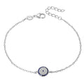 925 Sterling Silver Vintage Small Bracelet with Evil Eye Charm Women's Friendship Rhodium & Gold Plated for Gifts and Parties