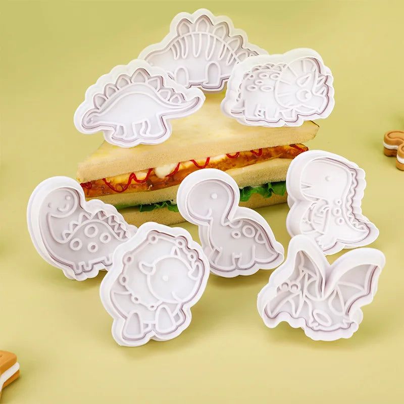 Early Riser 3D Cartoon Dinosaur Series Biscuits Fondant Cake Mold DIY Plastic Cookie Cutter Decoration Cake Tools Mouldings