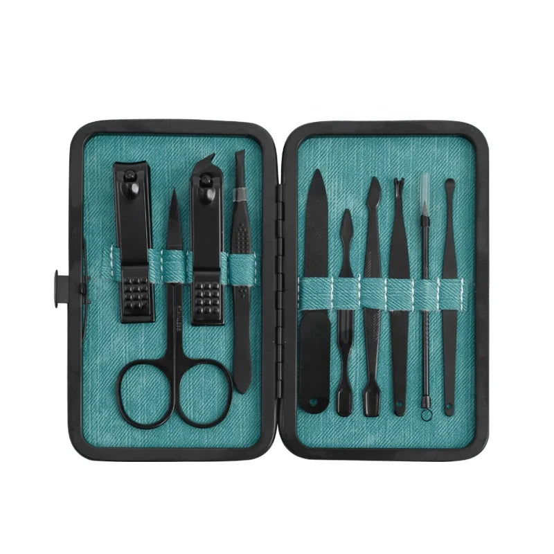 Hot Sale 10PCS Manicure Nail Pedicure Tool Set Nail Clippers With PU Leather Bag Lady Manicure Kit