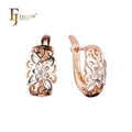 FJ Fallon Fashion Jewelry Earrings Plated in Rose Gold Two Tone Brass Based