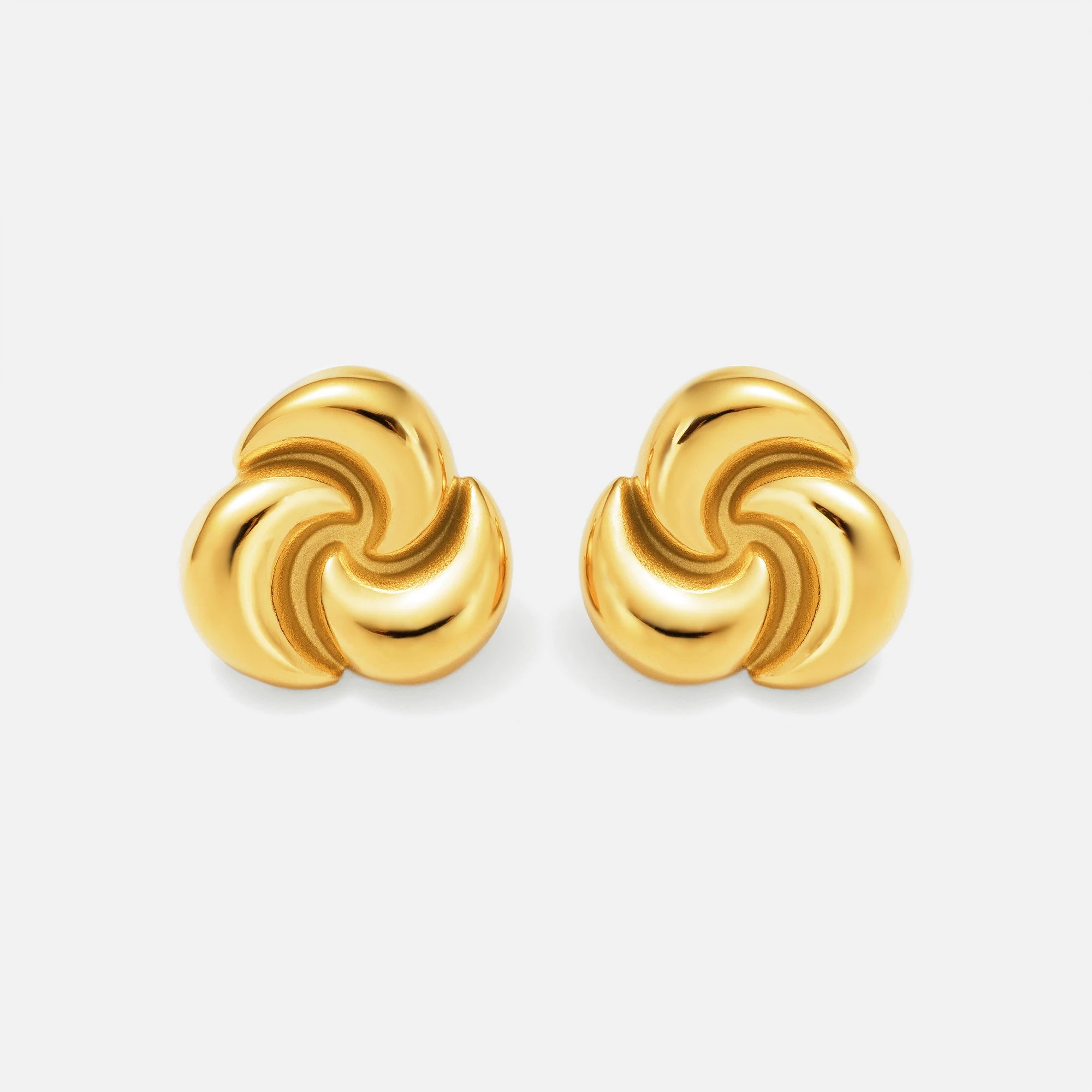 2024 Dazan New INS Autumn18k Pvd Gold Plated Stainless Steel Vintage Eternal Flower Twist Dancer Earrings Elegant Lady Jewelry