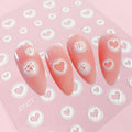 Five & Ten GMPC/Sedex/ISO/EUDR Supplies White Nail Art Relief Star Butterfly Sticker Love Decals Decorations Fake Nails