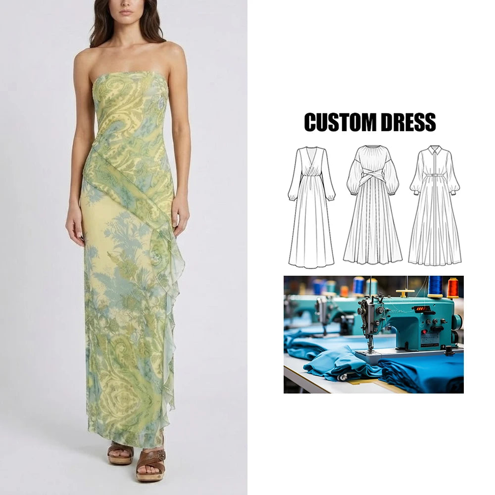 Custom Women Summer Dress Manufacturer OEM ODM Elegant Dresses for Women High Quality Long Dress Summer Casual Fashion Clothing