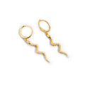 New Style Decorative Sterling Silver 925 18k Gold Plated Earrings Sterling Silver Vivid Snake Hoop Earrings