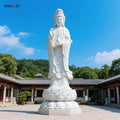 Onlyart Design and Custom Made Chinese Hand-carved Large Size Sculptures White Marble Guan Yin Statue for Outdoor Public Decor