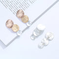 Hammered Triple  Disc Earrings  Arc Round Drop Earrings for Women Fashion Jewelry