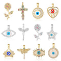 Beimai Copper Zircon DIY Jewelry Accessories Classic Style OEM Charms for Making Fashion Rose Crown Heart Eye Dragonfly Jewelry