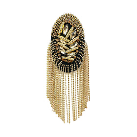 Handmade Metal Punk Style Beading Tassel Epaulettes Heavy Industry Badges for Clothing Accessories & Decorative Cloth Stickers
