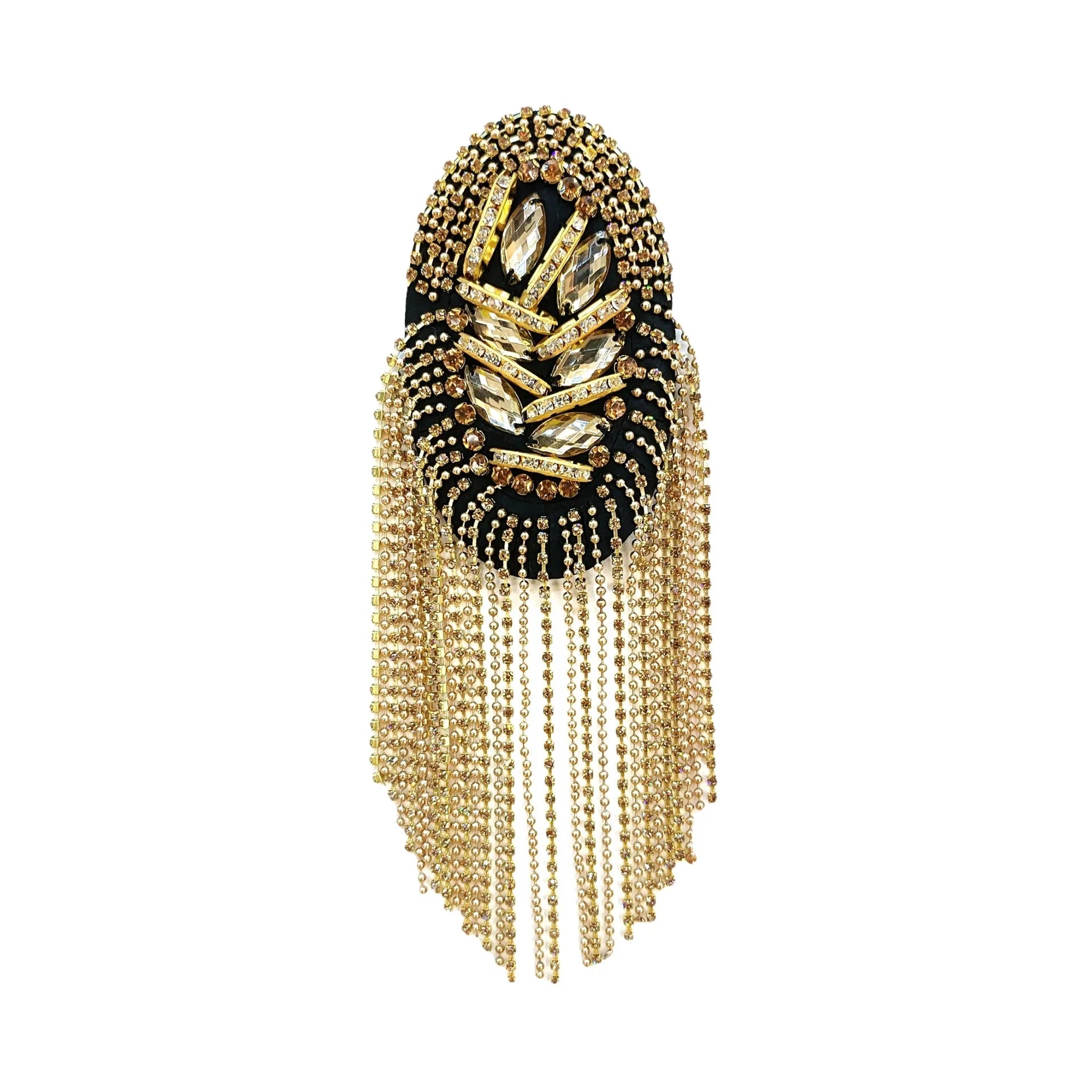 Handmade Metal Punk Style Beading Tassel Epaulettes Heavy Industry Badges for Clothing Accessories & Decorative Cloth Stickers