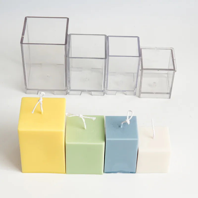 HY Square Pillar Candle Mold Plastic Cube Candle Aromatherapy Making Mould