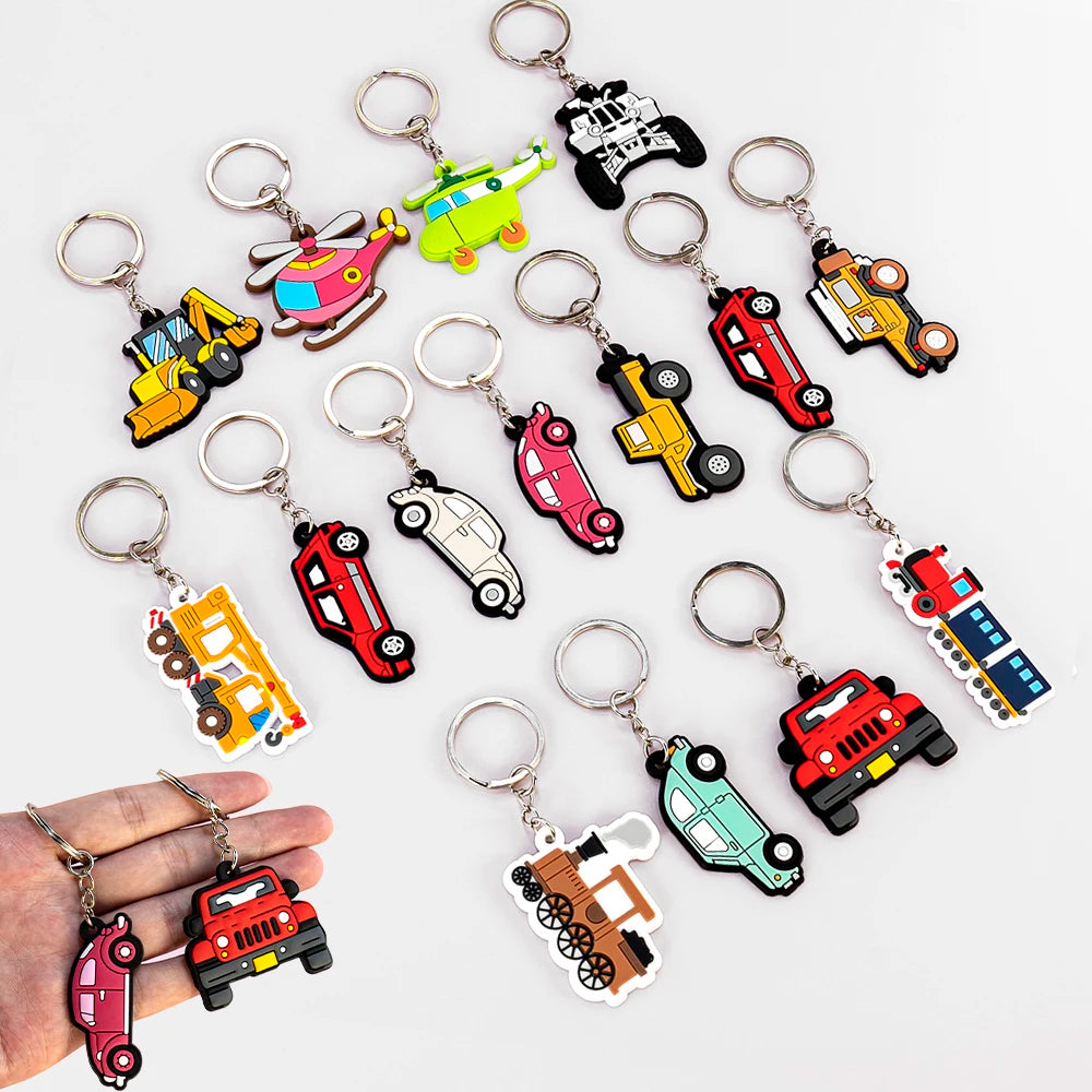 Promotional 2d Pvc Rubber Silicone Custom Cartoon Key Chains Rings Car logo Ring Charms Anime Keychain Making Accessories Cute