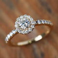 10K Solid Yellow Gold Women Engagement Wedding Ring 0.4 Carat D Color VVS Moissanine Ring