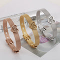 Mother Day Gift Stainless Steel Mama Bangle Custom Gold Plated Mesh Bracelet