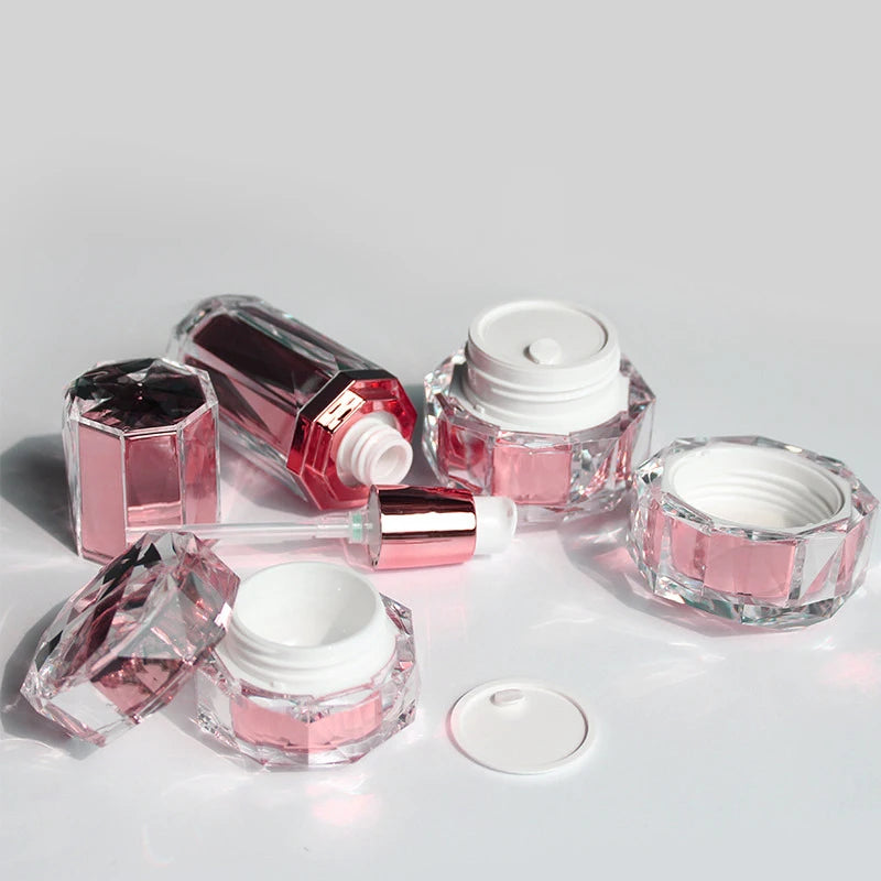 LUXURY Acrylic Container for Skin Care 30g Polygonal Cream Jar 50g Empty Acrylic Cream Jar