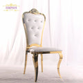 Luciana Events Modern White Rectangle Dining Chair Stainless Steel for Hotels Living Rooms Weddings Parties Outdoor Use