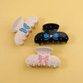 Midairy Solid Color Bowknot Durable Cute Diamond Acetate Hair Claw Clips Fashion Accessories for Women Hairgrip 5047 5048 5049
