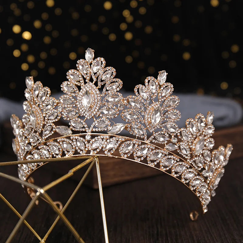 Wedding Dress Accessories Tiara Alloy Rhinestone Crown Headdress Bridal Crystal Crown