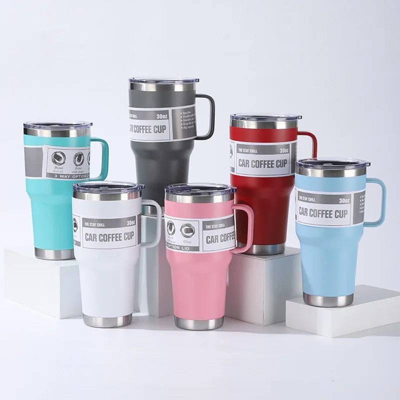 20oz 30oz Tumbler with Handle Stainless Steel Mug with Handle Termos Tumblers Wholesale Bulk Thermos Flask Tumbler Sublimation