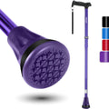 Rehand Medical Aluminum Walking Cane with Seat Luxury Adjustable Height (78-96cm) Class I for Elderly Purple