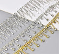 JFRT044 Fringe Rhinestone Trim Chain Crystal by the Yard Tassel Rhinestones for Garment Jewelry Decoration