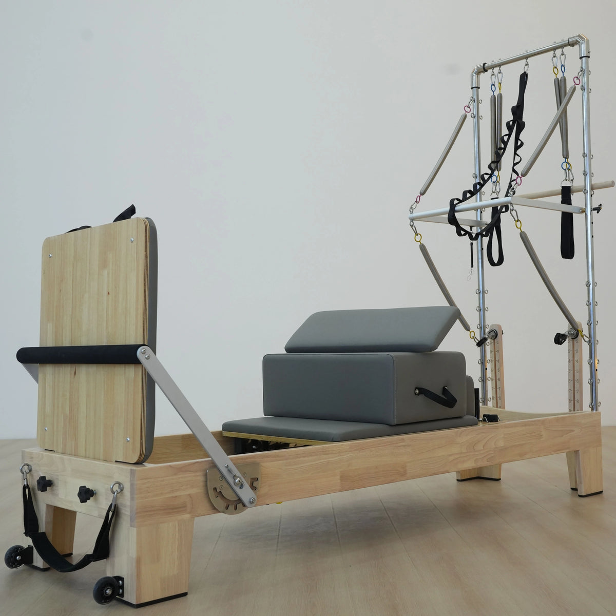Spot Goods Pilates Reformer Tower Trapeze Reformer Pilates Machine Wood Custom Pilates Reformer Double Loop Strap