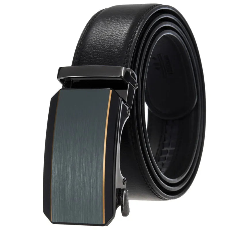 LQbelt Men Automatic Buckle Ratchet Belts for Men Genuine Leather Belt Waistband OEM Factory Custom LOGO