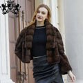 Janefur Winter New Design Noble Elegant Women's Luxurious Real Mink Fur Short Jacket Ladies Vintage Mink Coat