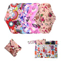 Menstrual Pads Reusable Sanitary Napkins+1 Wet Bag Bamboo Charcoal Mama Cloth Panty Liner Cotton Day Breathable Winged