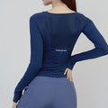 Sports Long Sleeve t Shirt Women Fitness Tops Ropa Deportiva Mujer Woman Plus Size Shirts Nylon Gym Wear Mesh Sportswear