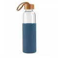 550ml Eco-friendly Bamboo Lid Silicone Sleeve Durable Borosilicate Glass Water Bottle