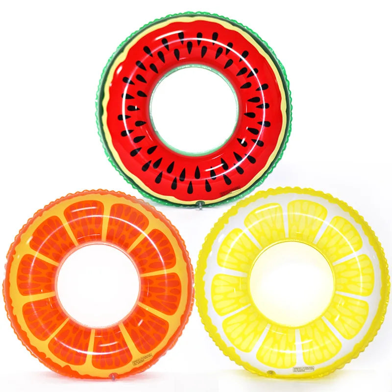 Hot Selling Fruit Swim Ring Set Watermelon Orange Lemon Swim Ring Sets