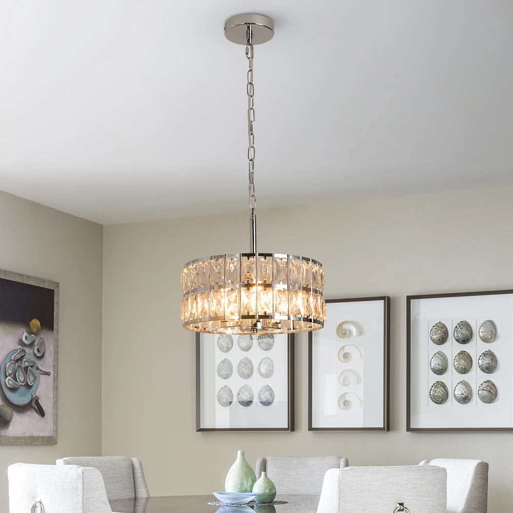 German Warehouse Customized Classic Crystal Chandelier Restaurant Kitchen Island Lighting Pendant Lamp G9 Socket Golden Silver