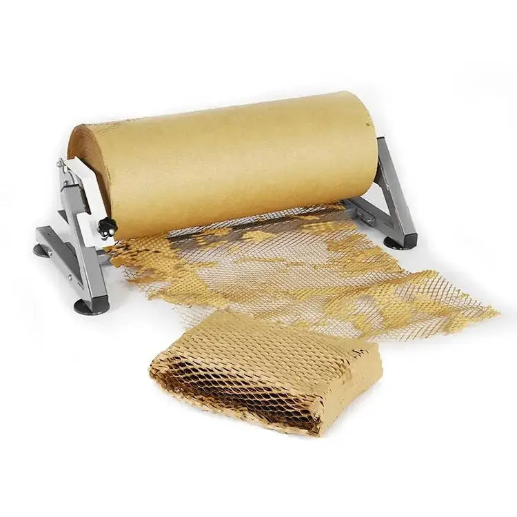 Honeycomb Paper Bottle Pack Home Use Safe Manual Gift Packing Steel Honeycomb Paper Roll Dispenser