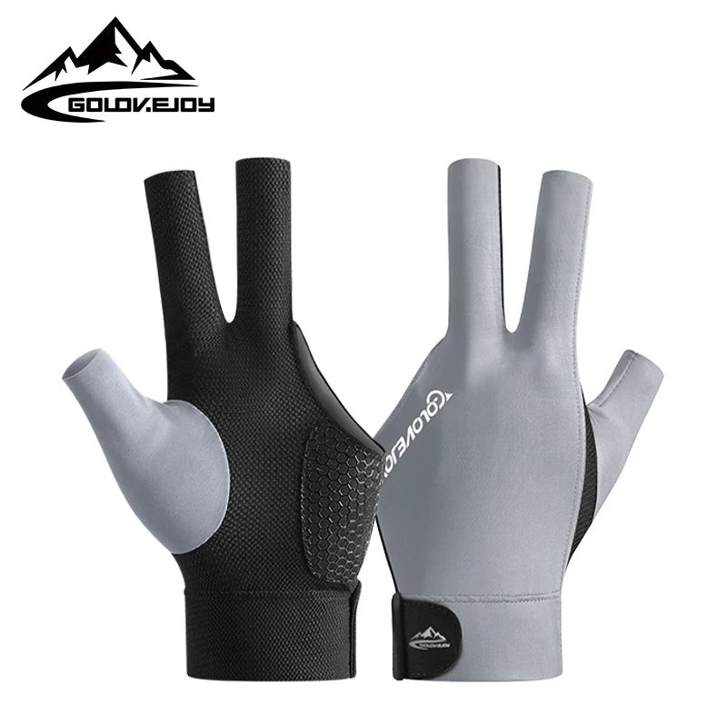 China Custom Billiards Gloves 3 Finger Snooker Cue Low Price Wholesale Custom Logo Manufacturers Polyester Free Size 7 Colors