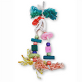 Colorful Eco-Friendly Wooden Nibbling Toys Bird Cage Decorative Pendant and Parrot Toys Square Shape Indoor Use Tpet Brand